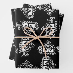 Feuille De Papier Cadeau Bizare robot monstre motif dessin mince motif