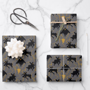Feuille De Papier Cadeau Black Adam Lightning Silhouette Pattern
