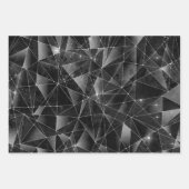 Feuille De Papier Cadeau Black and Silver Glitter Geometric Patterns (Devant 2)