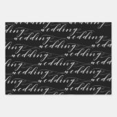 Feuille De Papier Cadeau Black And White Beautiful Calligraphy Wedding (Devant 2)