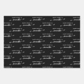 Feuille De Papier Cadeau Black and White Happy Sweet 16 Cute Bow Nom (Devant 2)