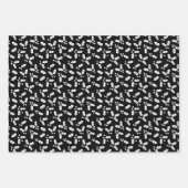 Feuille De Papier Cadeau Black and White Modern Holly Sprig (Devant 3)