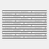 Feuille De Papier Cadeau Black and White Modern Holly Sprig (Devant 2)