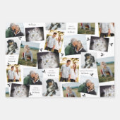 Feuille De Papier Cadeau Black and White Modern Holly Sprig (Devant)