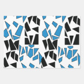 Feuille De Papier Cadeau Black Blue Stained Glass Pattern (Devant)