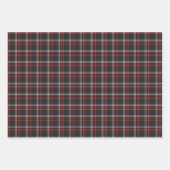 Feuille De Papier Cadeau Black Burgundy White Plaid Classic (Devant 3)