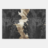 Feuille De Papier Cadeau Black Champagne Gold Brown Cowhide (Devant)