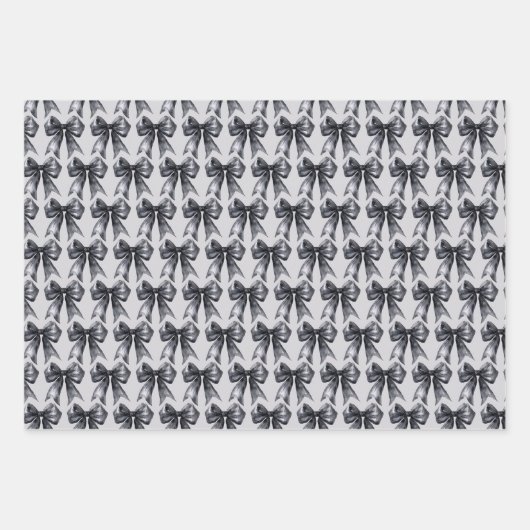 Feuille De Papier Cadeau Black Coquette Bow (Devant 2)