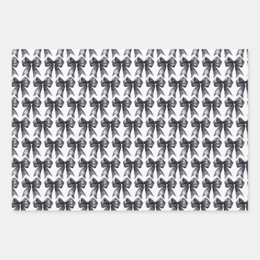 Feuille De Papier Cadeau Black Coquette Bow (Devant)