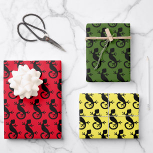 Feuille De Papier Cadeau Black Gecko Lizard