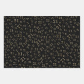 Feuille De Papier Cadeau Black Gold Age Photo 21e anniversaire (Devant 2)