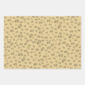 Feuille De Papier Cadeau Black Gold Age Photo 40th Birthday (Devant 3)