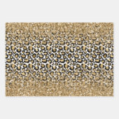 Feuille De Papier Cadeau Black Gold Empreinte de léopard Glitz (Devant)