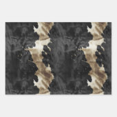 Feuille De Papier Cadeau Black Gold Western Cowhide (Devant)