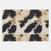 Feuille De Papier Cadeau Black Ivory Gold Western Cowhide (Devant 3)