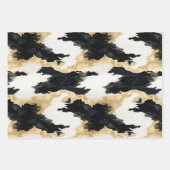 Feuille De Papier Cadeau Black Ivory Gold Western Cowhide (Devant 2)