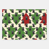 Feuille De Papier Cadeau Black Lab Festive Chien de Noël (Devant 2)