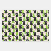 Feuille De Papier Cadeau Black Lab Festive Chien de Noël (Devant)