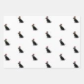 Feuille De Papier Cadeau Black Lab Noël Motif Check Combo Fun (Devant)