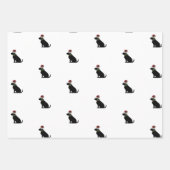 Feuille De Papier Cadeau Black Labrador Retriever Noël Motif Check (Devant)