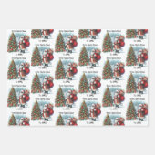 Feuille De Papier Cadeau Black Père Noël Ajouter Nom de l'enfant Mignonne N (Devant 3)