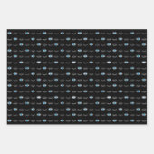 Feuille De Papier Cadeau Black & Silver Blue Evil Eye Eyelashes Nazar Mati (Devant)