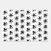 Feuille De Papier Cadeau Black Spider en Web (Devant 2)