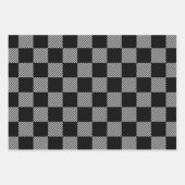 Feuille De Papier Cadeau Black & White Buffalo Plaid, Checkers & Stripes (Devant)