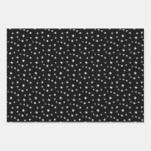 Feuille De Papier Cadeau Black White Ghosts Bats Étoiles Halloween Motifs (Devant 3)