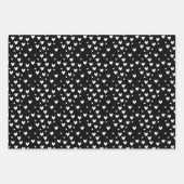 Feuille De Papier Cadeau Black White Heart Motif Saint Valentin (Devant 3)