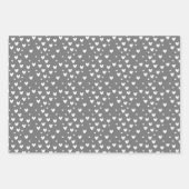 Feuille De Papier Cadeau Black White Heart Motif Saint Valentin (Devant)