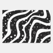 Feuille De Papier Cadeau Black &White Stars On Lines Elegant  Design (Devant)