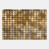 Feuille De Papier Cadeau Black with Gold Hearts Valentine's (Devant 3)