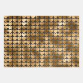 Feuille De Papier Cadeau Black with Gold Hearts Valentine's (Devant)