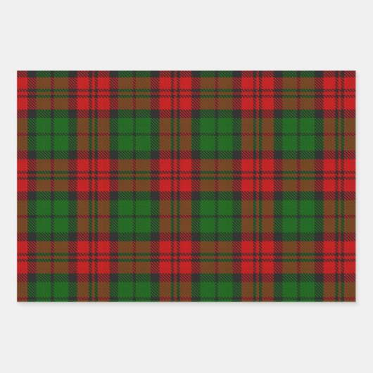 Feuille De Papier Cadeau Blackwatch Campbell Tartan Red Green Plaid (Devant)
