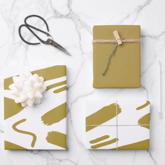 Feuille De Papier Cadeau Blanc et or de la tribu (Recto)