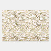 Feuille De Papier Cadeau Blanc Glam Gold Leopard Zebra Poster de animal (Devant 3)
