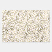 Feuille De Papier Cadeau Blanc Glam Gold Leopard Zebra Poster de animal (Devant)