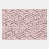 Feuille De Papier Cadeau Blanc noir et Rose Simple Bows Motif (Devant 3)