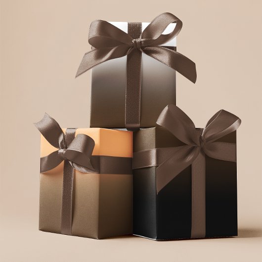 Feuille De Papier Cadeau Blanc Noir Orange et Marron Mix Ombré