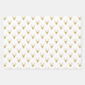 Feuille De Papier Cadeau Blanc Or Mixte Rustique Motifs Deer Woods Plaid (Devant 2)