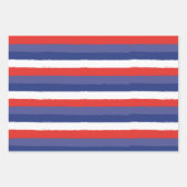 Feuille De Papier Cadeau Blanc rouge et bleu (Devant 2)