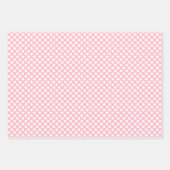 Feuille De Papier Cadeau Blanc sur rose différentes tailles Pois (Devant 3)