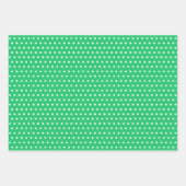 Feuille De Papier Cadeau Blancs À petits pois Chevron Grèves Sur Vert Été (Devant)
