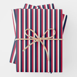 Feuille De Papier Cadeau Blancs rouges et bleus