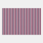 Feuille De Papier Cadeau Blancs rouges et bleus (Devant)