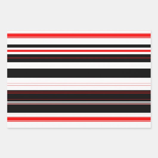 Feuille De Papier Cadeau Blancs rouges et noirs (Devant)