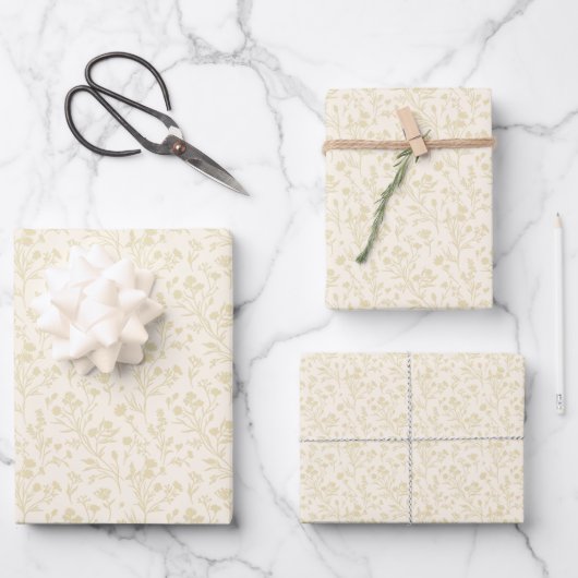 Feuille De Papier Cadeau Blés Dorés Bruissants - Neutre (Recto)