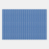 Feuille De Papier Cadeau Bleu Anniversaire Voilier (Devant)