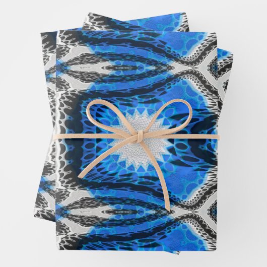 Feuille De Papier Cadeau Bleu Atomique (En situation)